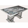 Beautiful marble dining table top with inlay work  66x36" WPRE-663601